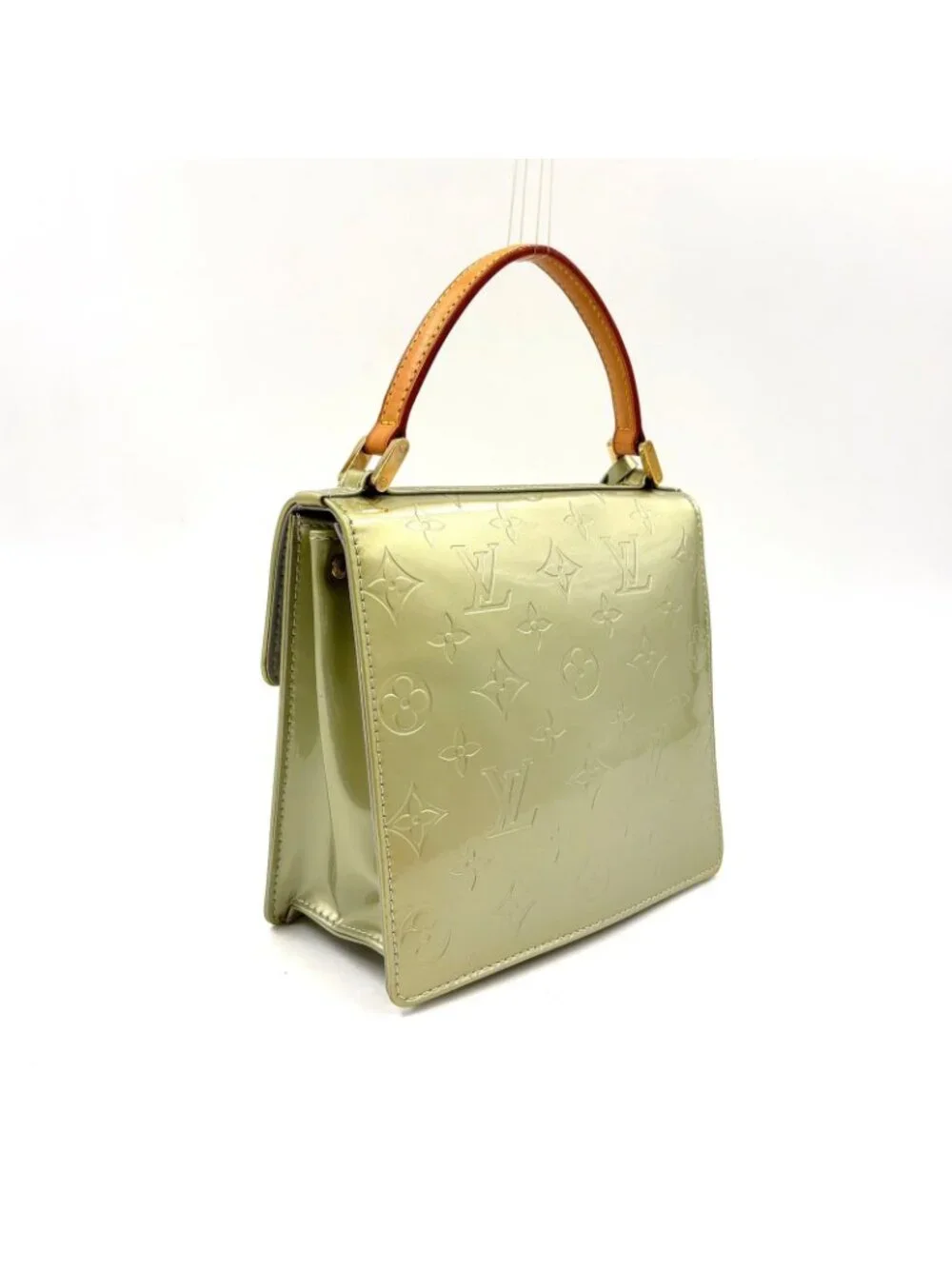 Louis Vuitton Spring Street Monogram Vernis Gri Leather Enamel Light Green